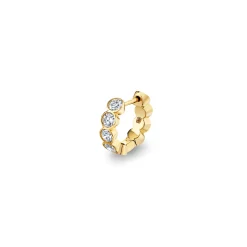 Gold & Diamond Large Bezel Huggie Hoops