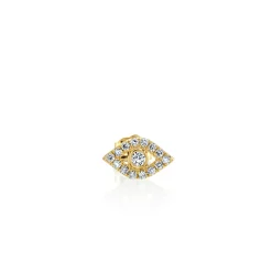Gold & Diamond Large Bezel Eye Stud