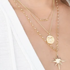Gold & Diamond Large Cancer Zodiac Medallion