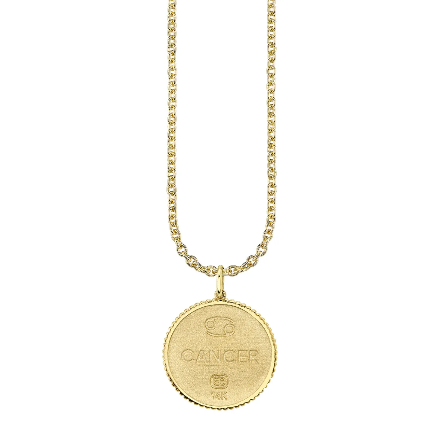 Gold & Diamond Large Cancer Zodiac Medallion
