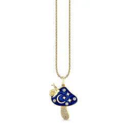 Gold & Diamond Large Celestial Mushroom Charm