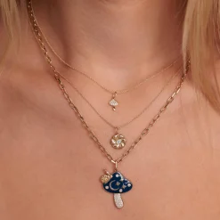Gold & Diamond Large Celestial Mushroom Charm