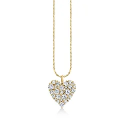 Gold & Diamond Large Cocktail Heart Charm