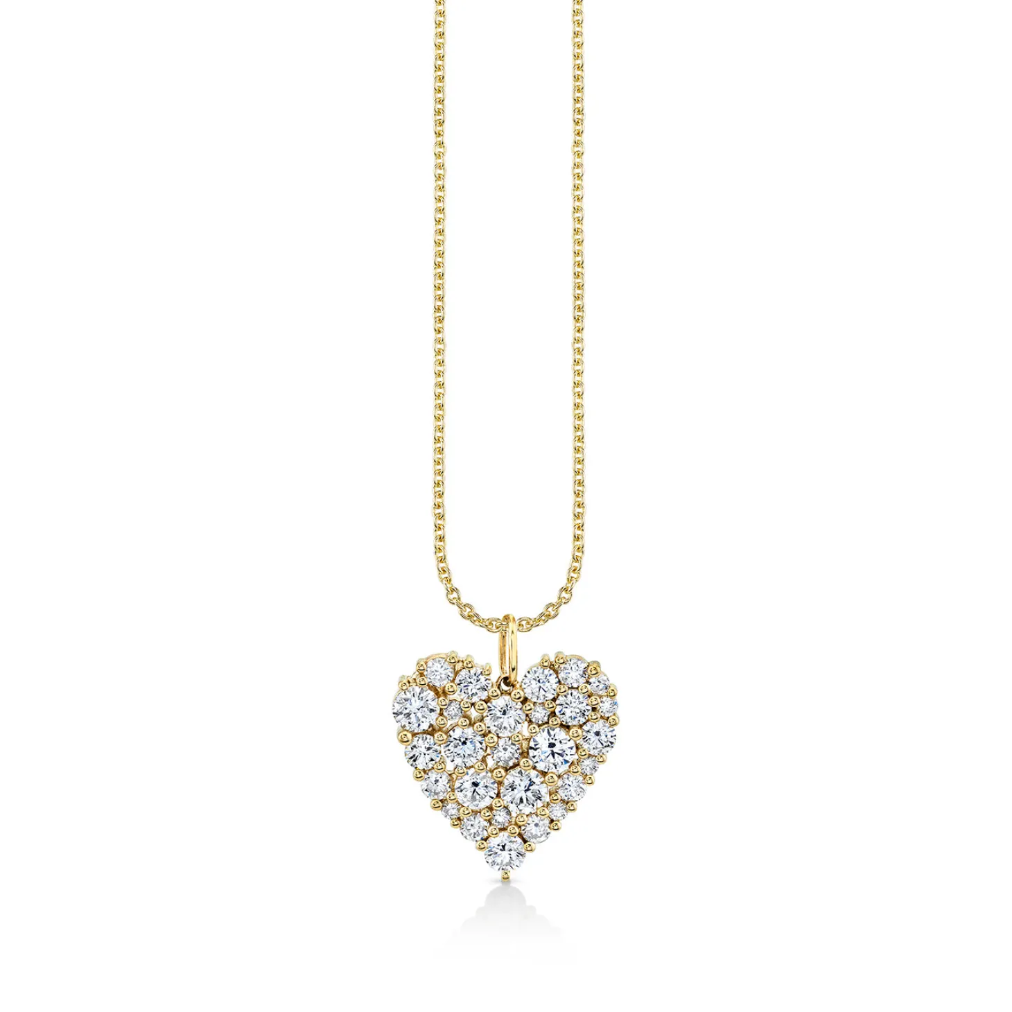 Gold & Diamond Large Cocktail Heart Charm