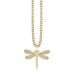Gold & Diamond Large Dragonfly Charm