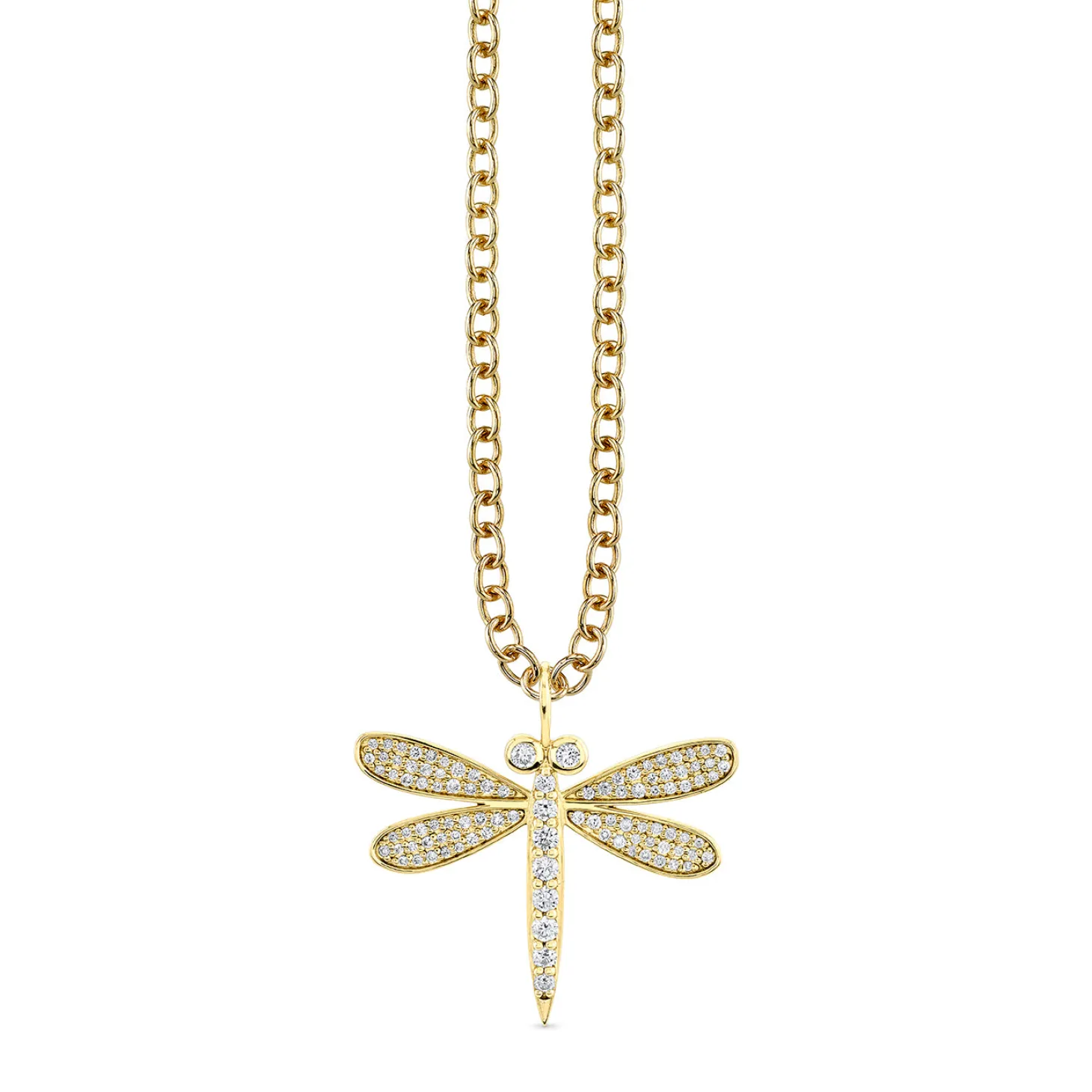 Gold & Diamond Large Dragonfly Charm