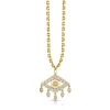 Gold & Diamond Large Eye With Marquise Eye Fringes Charm