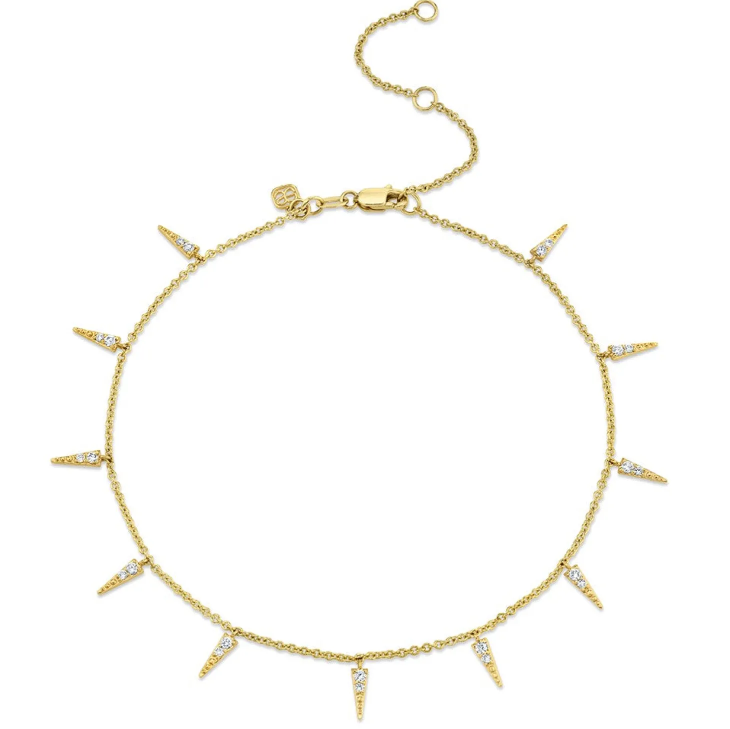 Gold & Diamond Large Fringe Anklet