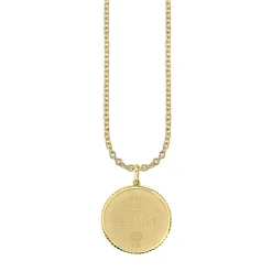 Gold & Diamond Large Gemini Zodiac Medallion