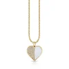 Gold & Diamond Large Heart Mother of Pearl Inlay Charm