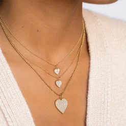 Gold & Diamond Large Heart Charm