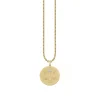 Gold & Diamond Large Libra Zodiac Medallion