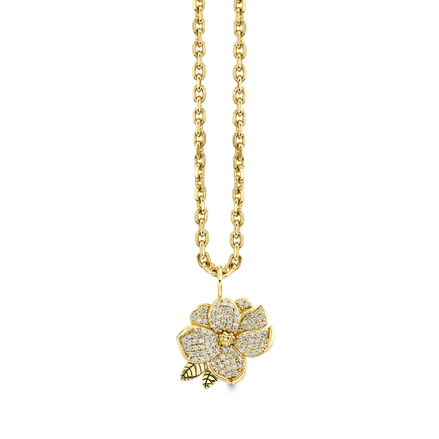 Gold & Diamond Large Magnolia Charm