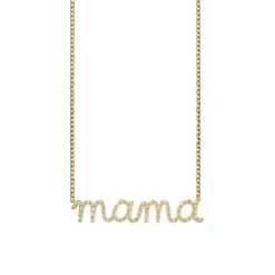 Gold & Diamond Large Mama Necklace