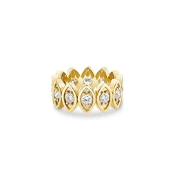 Gold & Diamond Large Marquise Eye Eternity Ring
