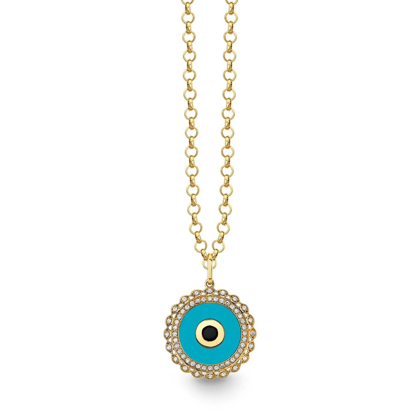 Gold & Diamond Large Marquise Eye Charm
