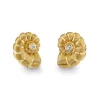 Gold & Diamond Large Nautilus Shell Studs