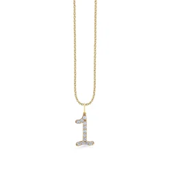 Gold & Diamond Large Number Charm