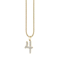 Gold & Diamond Large Number Charm