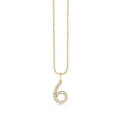 Gold & Diamond Large Number Charm