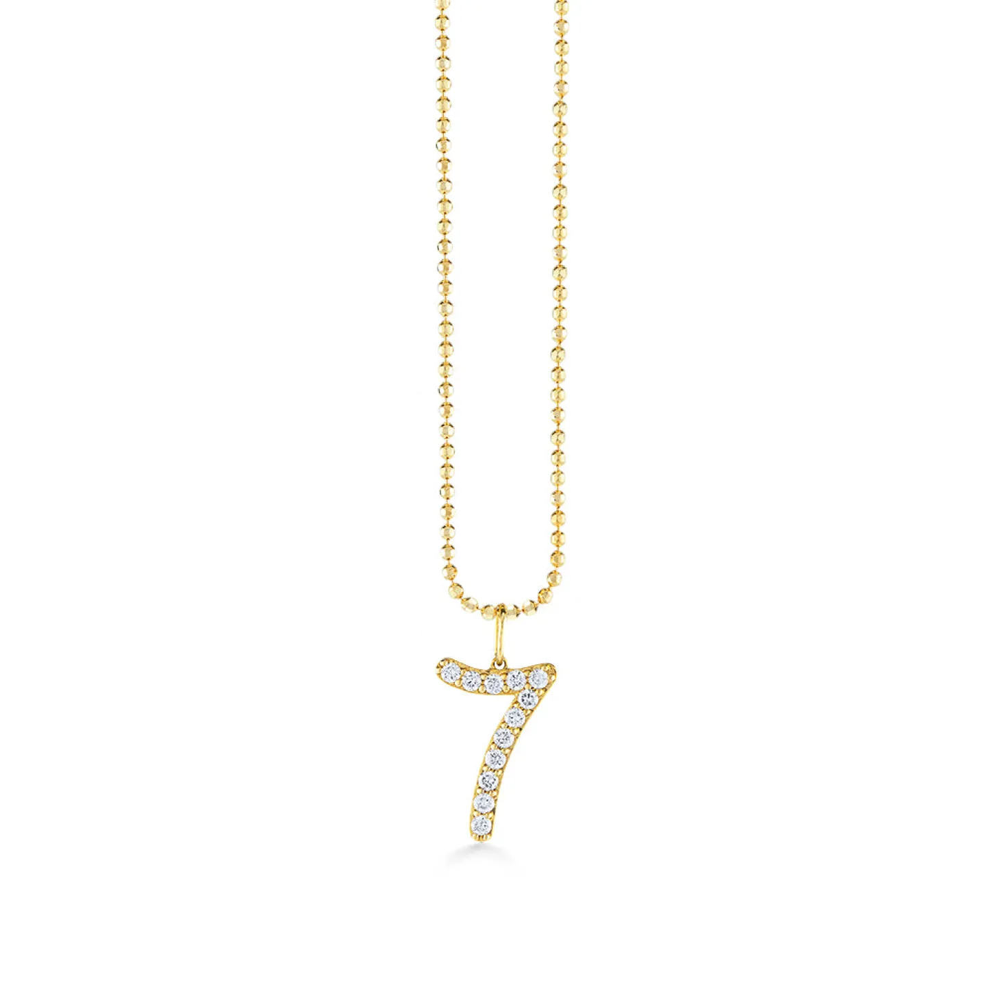 Gold & Diamond Large Number Charm