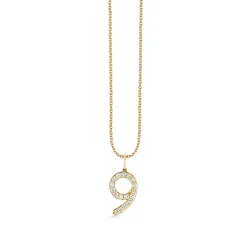 Gold & Diamond Large Number Charm