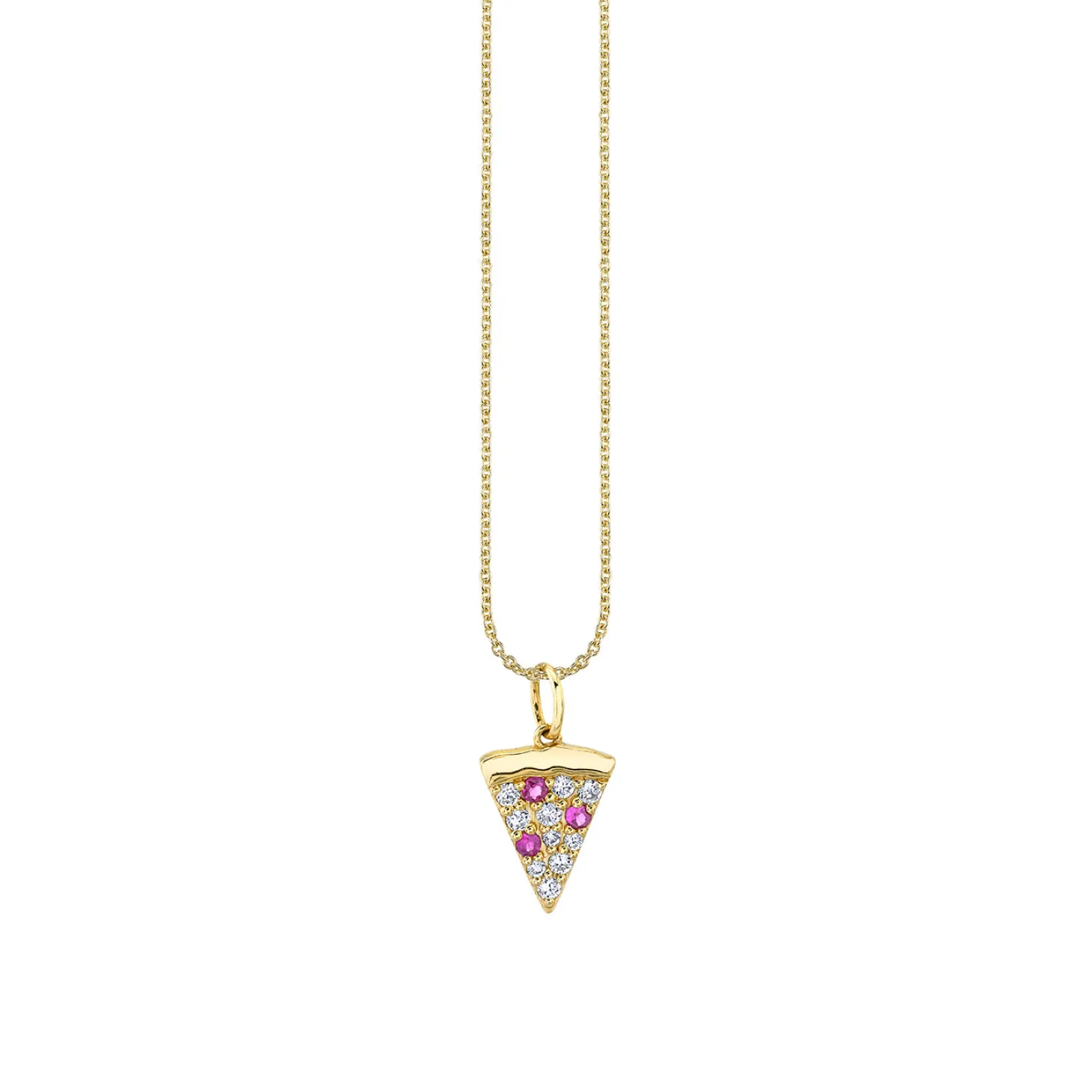 Gold & Diamond Large Pizza Slice Charm