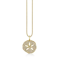 Gold & Diamond Large Sand Dollar Charm