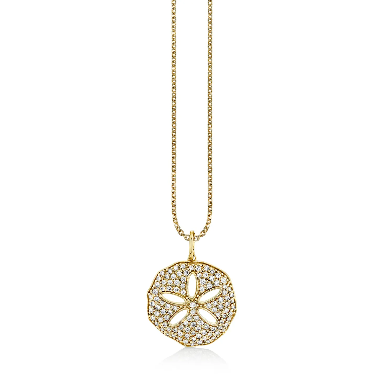 Gold & Diamond Large Sand Dollar Charm