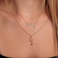 Gold & Diamond Large Sexy Script Necklace