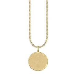 Gold & Diamond Large Taurus Zodiac Medallion