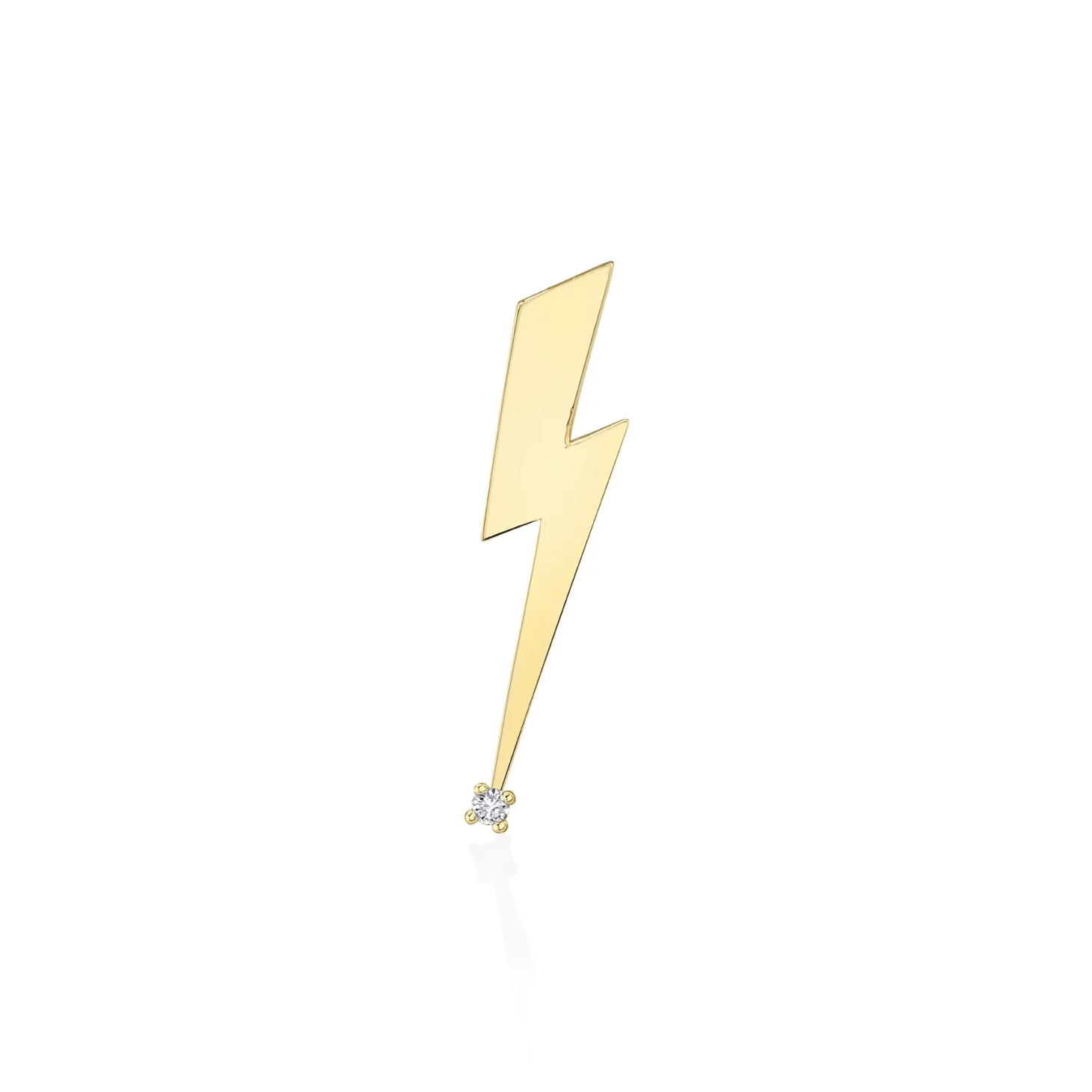 Gold & Diamond Lightning Bolt Brooch