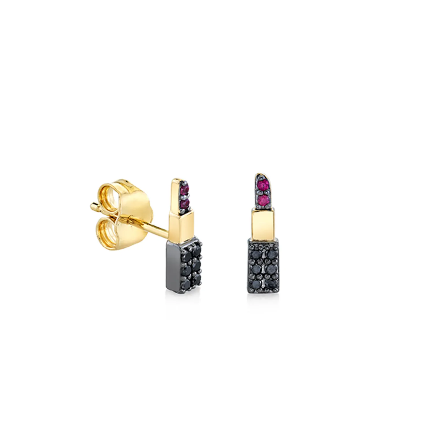 Gold & Diamond Lipstick Stud