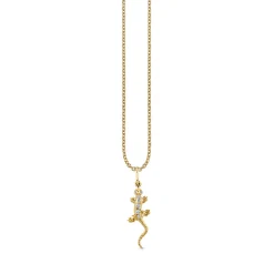 Gold & Diamond Lizard Charm