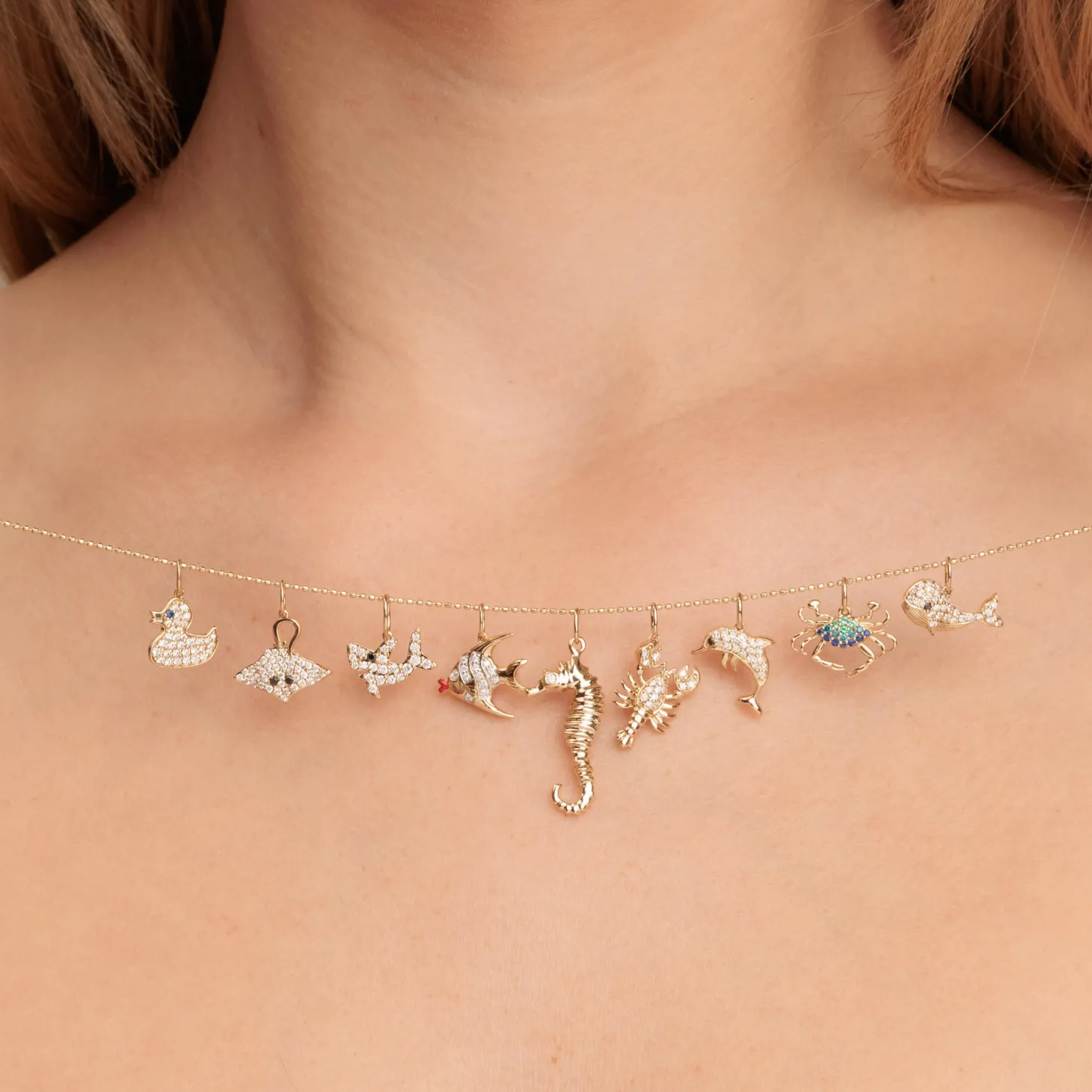 Gold & Diamond Lobster Charm