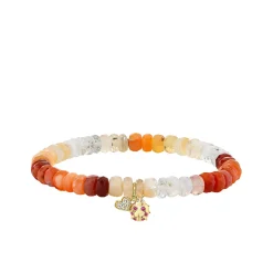 Gold & Diamond Love and Luck on Fire Opal