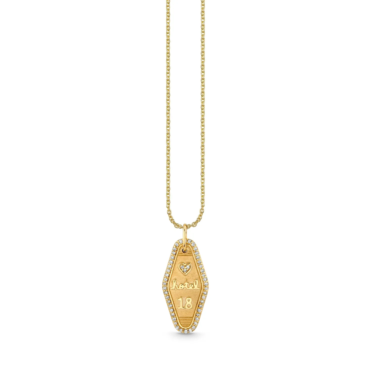 Gold & Diamond Love Hotel Tag Charm