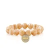 Gold & Diamond Love Script Pave Medallion on Mother of Pearl