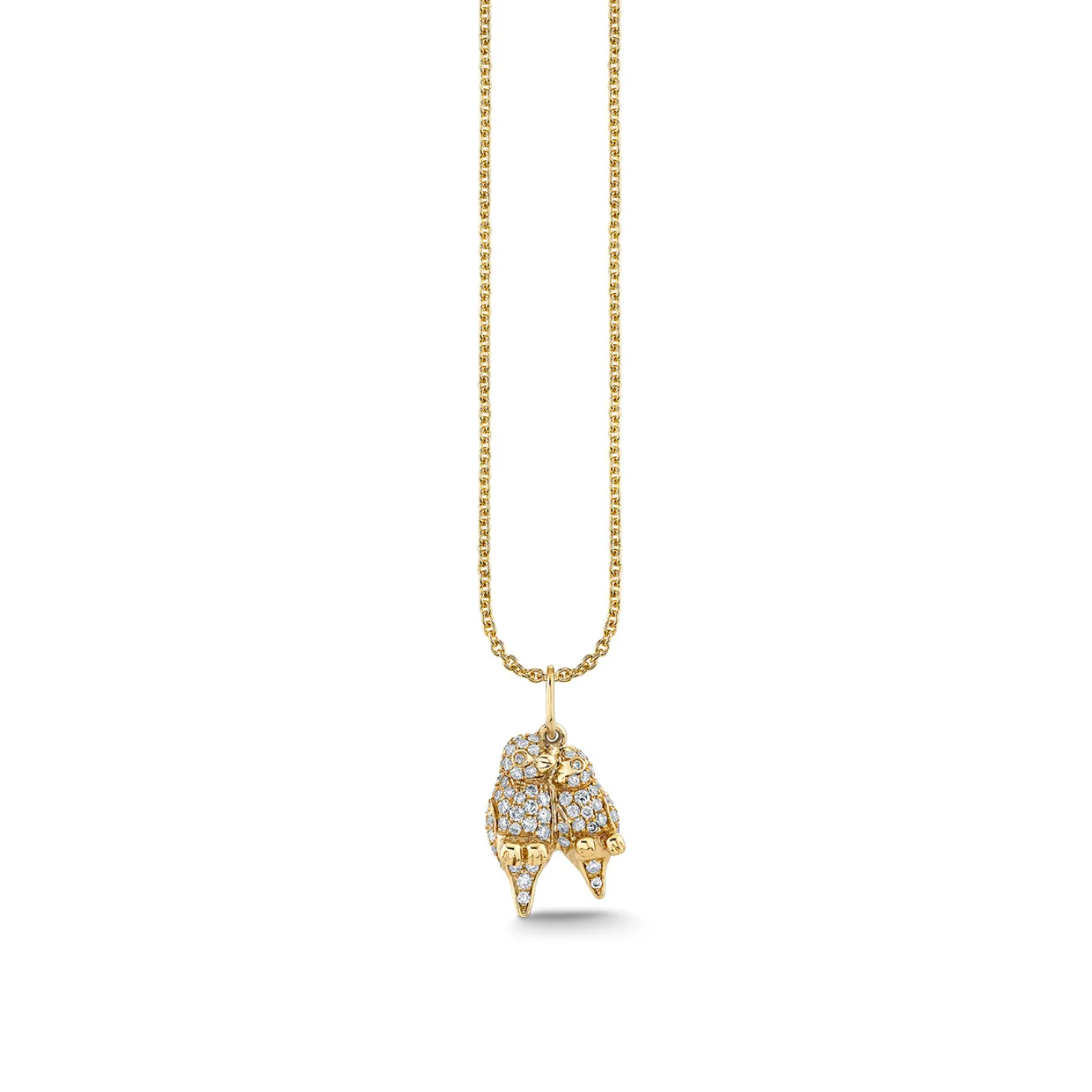 Gold & Diamond Lovebirds Charm
