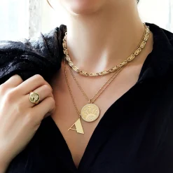 Gold & Diamond Luck Coin with Rays Charm