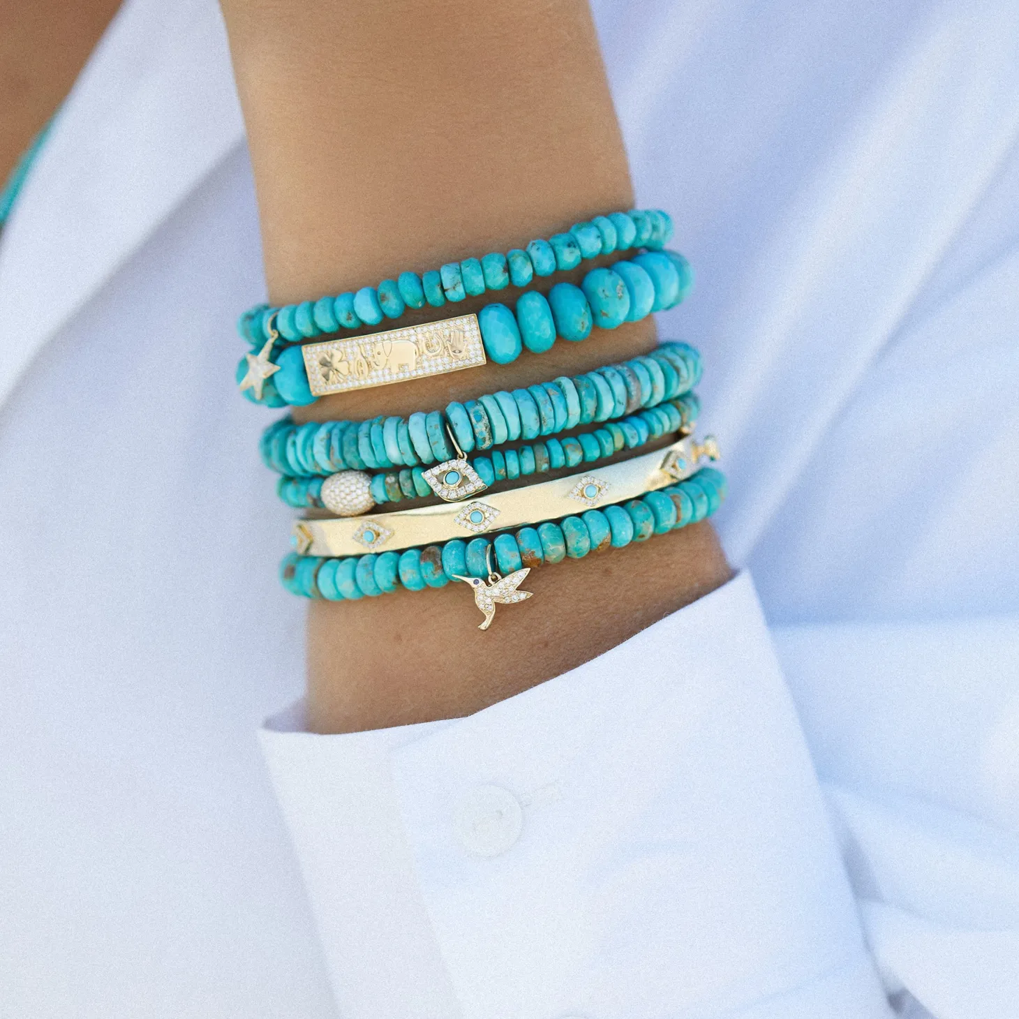 Gold & Diamond Luck Tableau on Turquoise