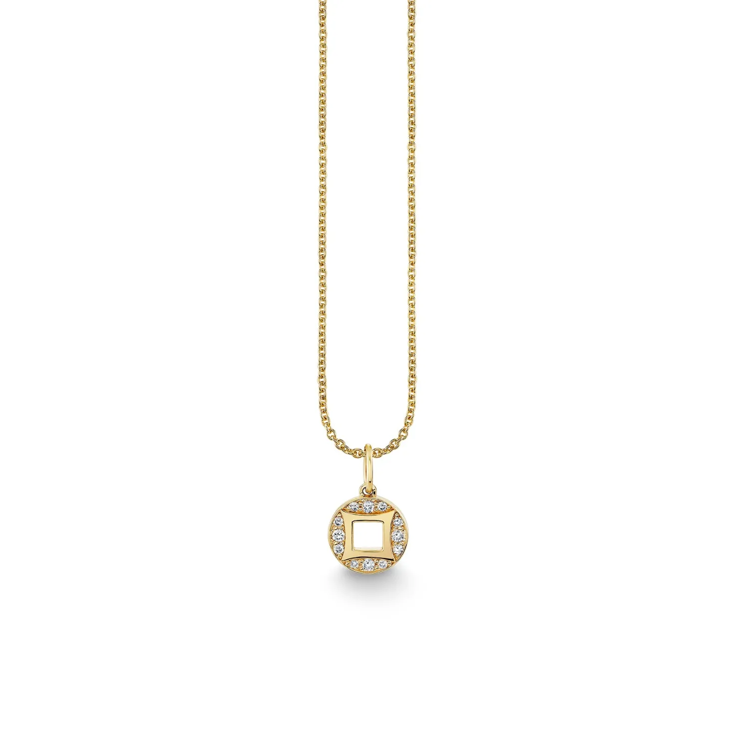 Gold & Diamond Lucky Coin Charm