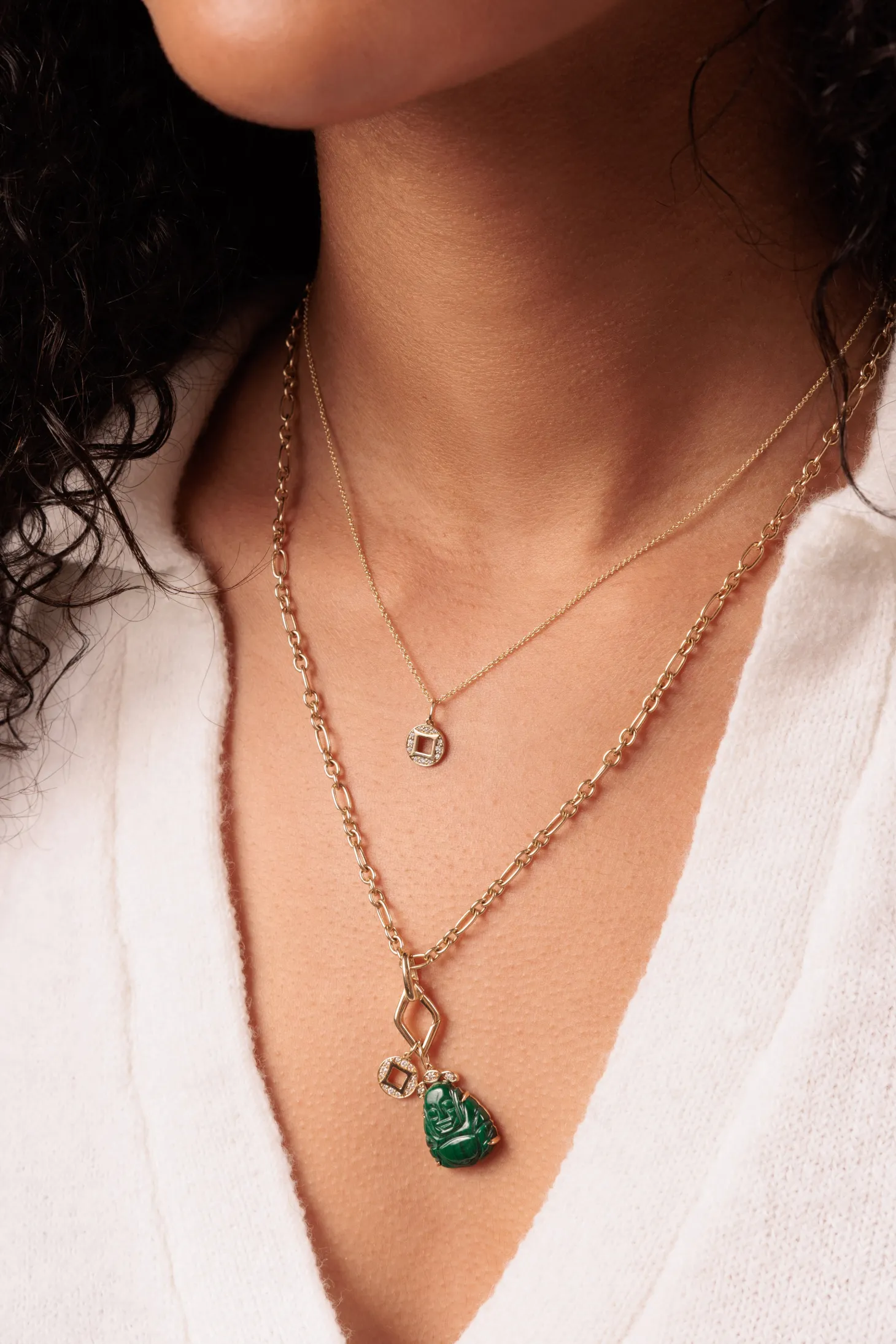 Gold & Diamond Lucky Coin Charm