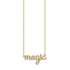 Gold & Diamond Magic Script Necklace