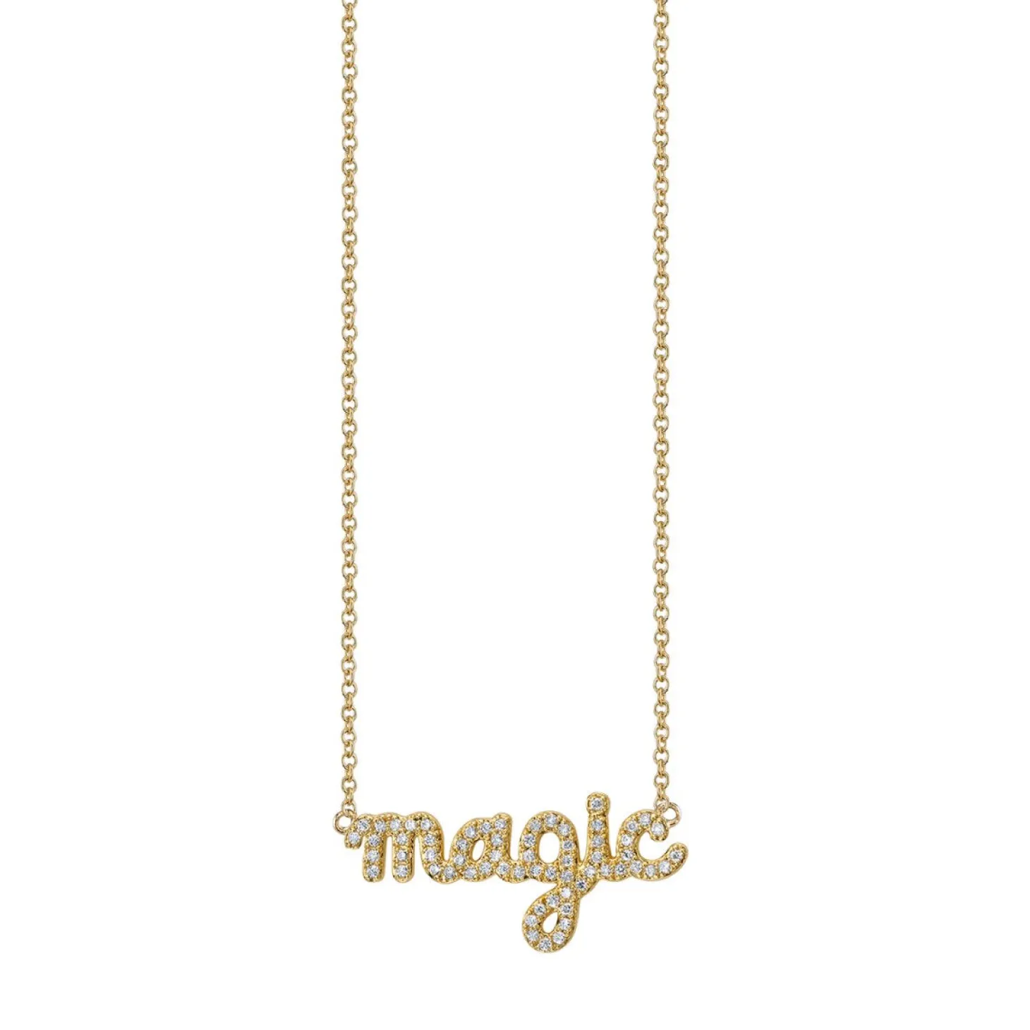 Gold & Diamond Magic Script Necklace