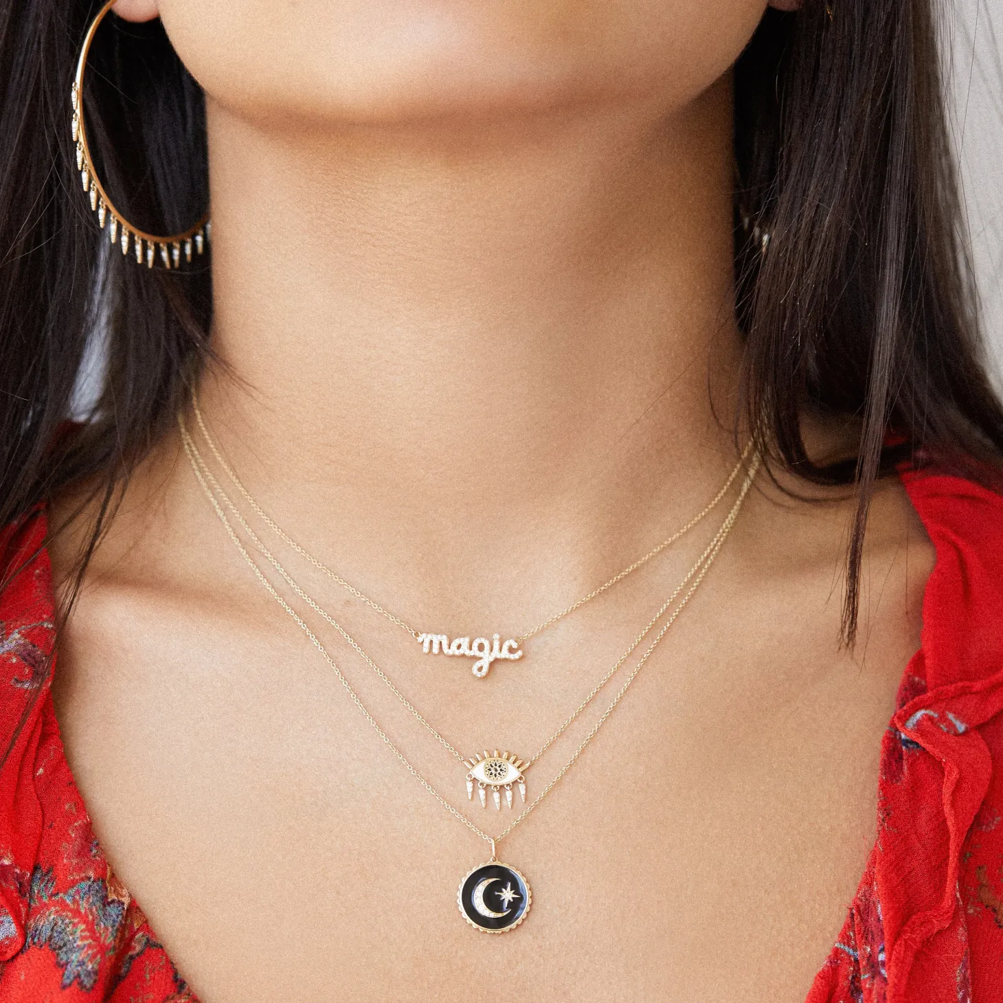 Gold & Diamond Magic Script Necklace
