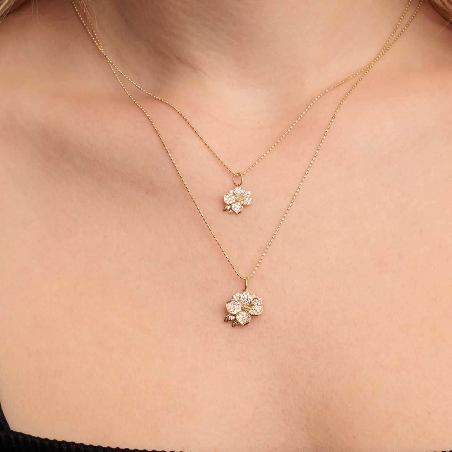 Gold & Diamond Magnolia Charm