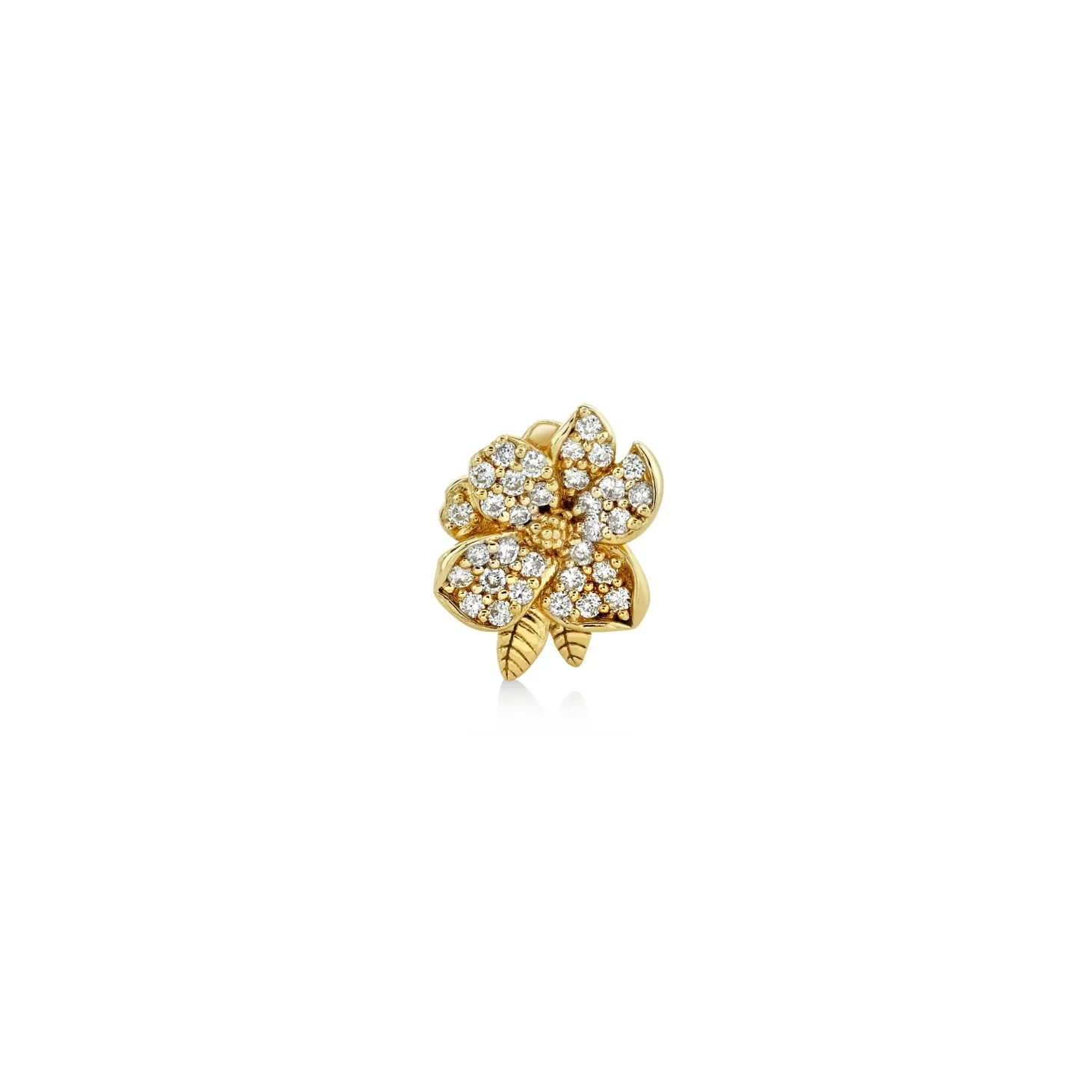 Gold & Diamond Magnolia Stud