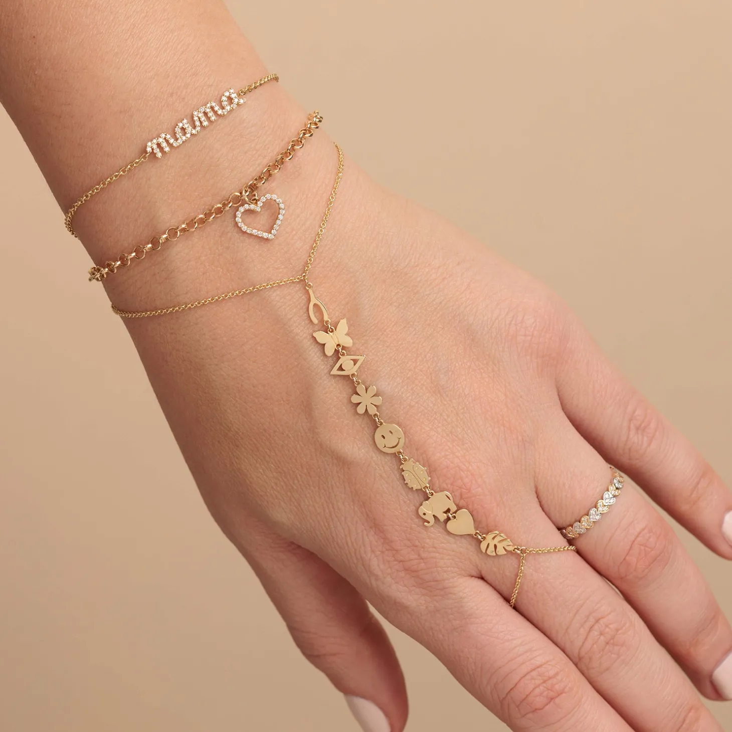 Gold & Diamond Mama Bracelet