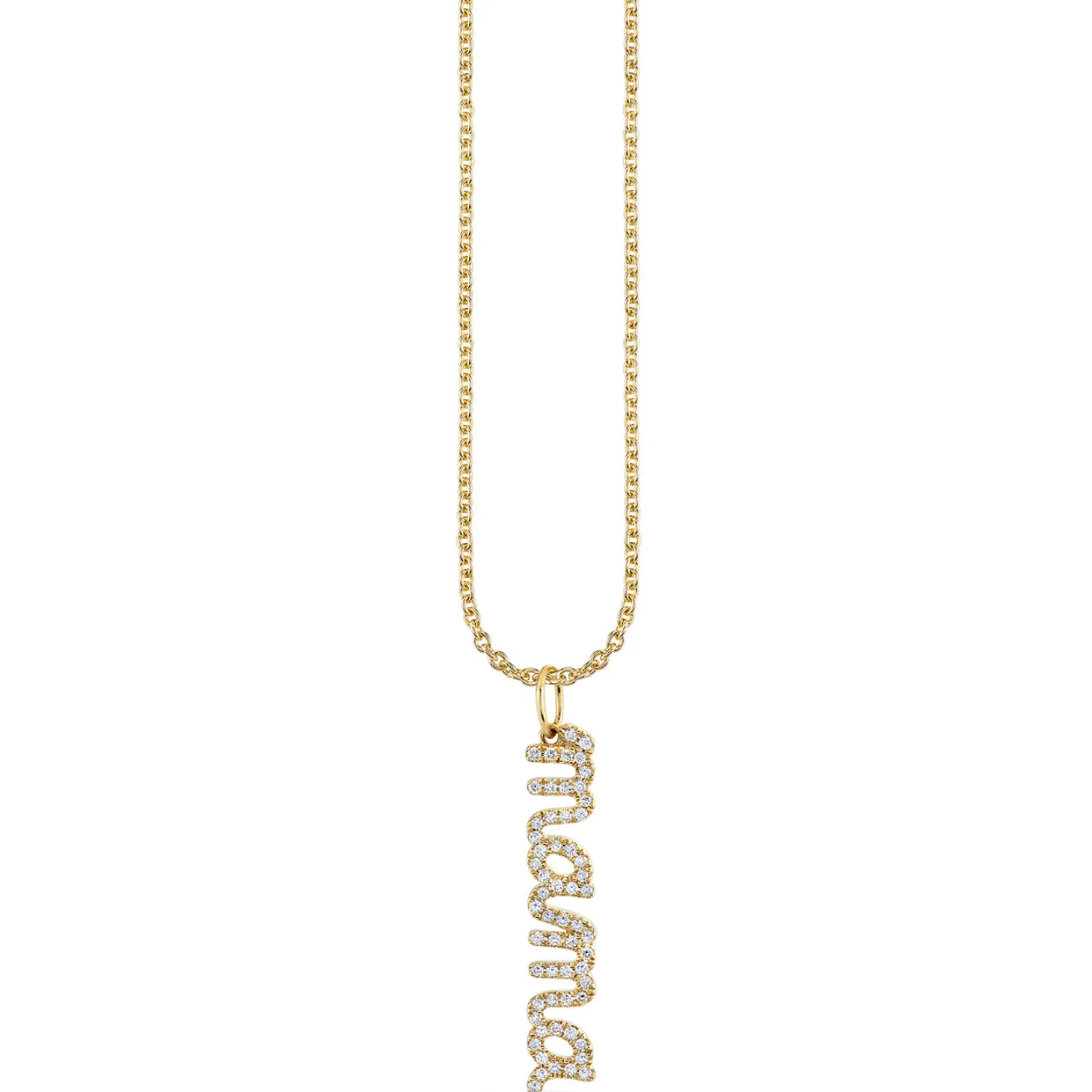 Gold & Diamond Mama Charm Necklace